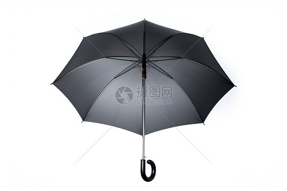 白色背景中的黑色雨伞图片