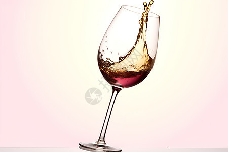玻璃杯中的红酒图片