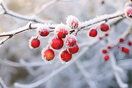 白雪覆盖的果实图片