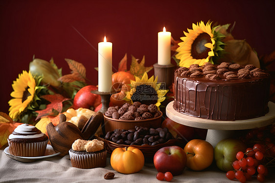 美味甜蜜的巧克力蛋糕图片