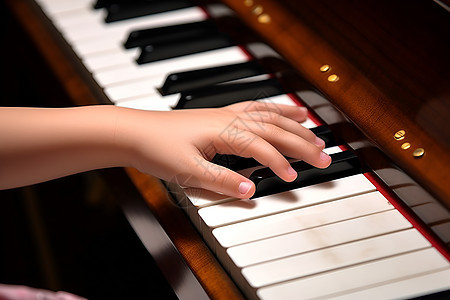 弹奏钢琴的儿童背景图片
