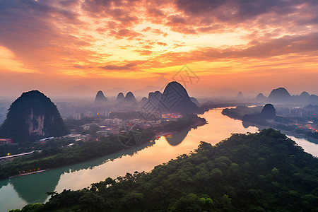 壮观的山水风景图片