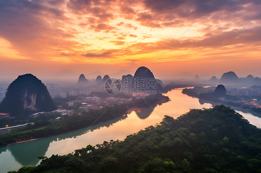 壮观的山水风景图片