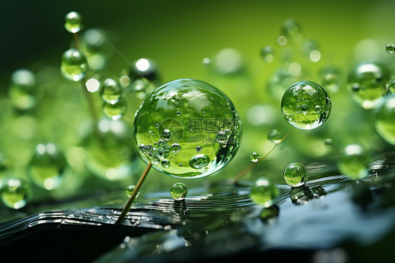水滴的球形分子图片
