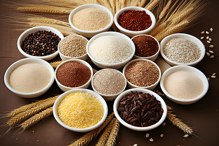 红皮小米各种各样的粮食背景