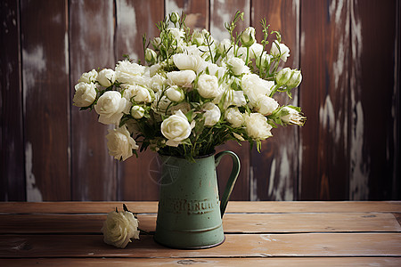 花瓶里的白花图片