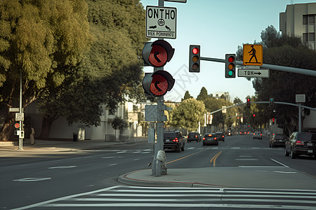 城市交通指示灯背景图片