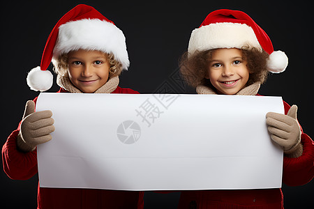 戴圣诞帽的女孩背景图片
