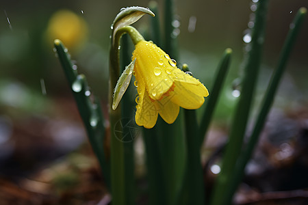 雨中绽放的美丽花朵图片