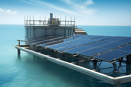 太阳能热水器漂浮的太阳能板背景