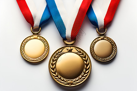 三枚荣誉奖牌背景图片