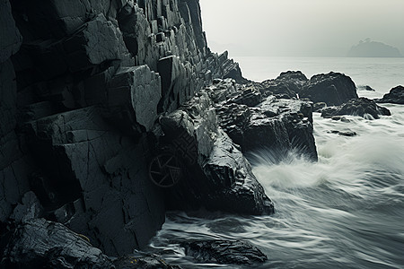 岩石的海滩图片