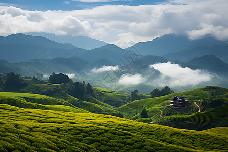 层峦叠嶂的群山背景图片