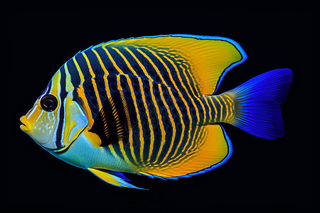海底中的黄蓝鱼背景图片