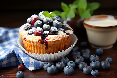 蓝莓杯子蛋糕图片