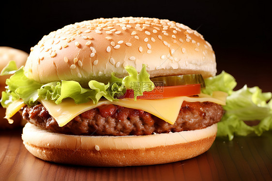 牛肉汉堡快餐图片