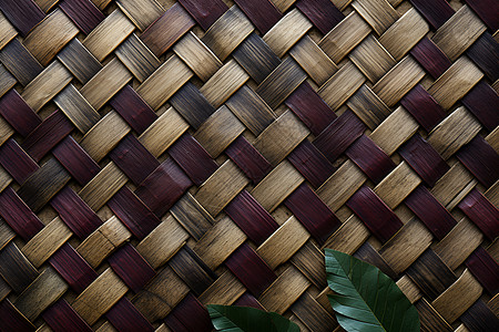 传统编织的竹席图片