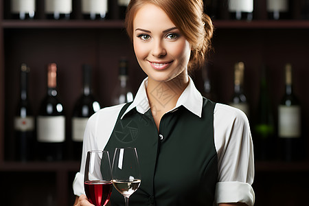 专业的酒吧红酒师背景图片
