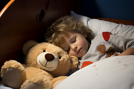 甜蜜入睡的小男孩背景图片