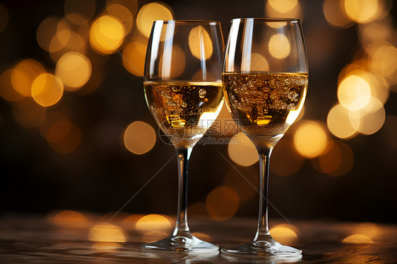 璀璨盛典的香槟酒杯图片