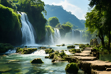 绿水青山的天然美景图片