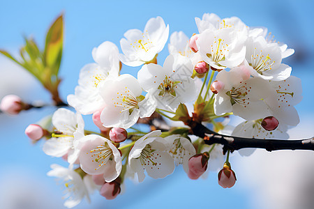 花园中绽放的樱花花朵图片