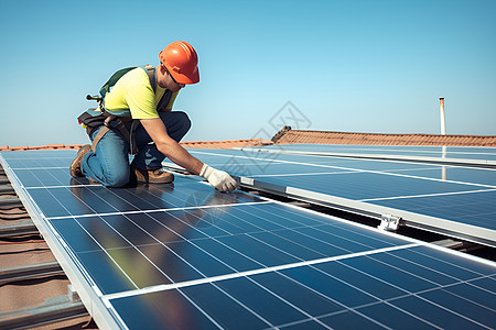 太阳能安装安装太阳能光伏板的技术人员背景