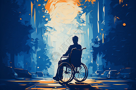 坐轮椅的男子图片