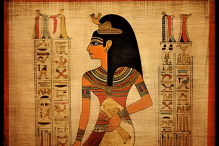 古老文化的埃及女子壁画图片