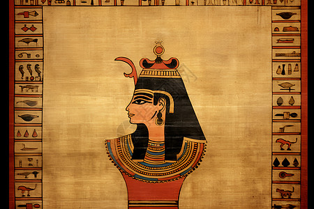 复古文化的埃及女子壁画图片