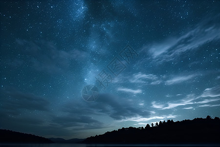 高清星空户外壮丽的星空背景