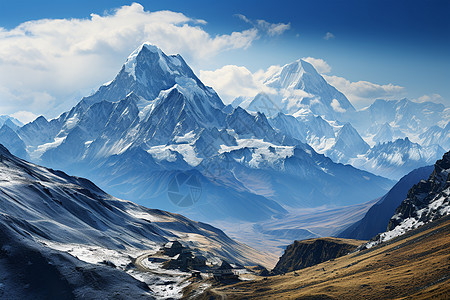 高山连绵的山脉背景图片