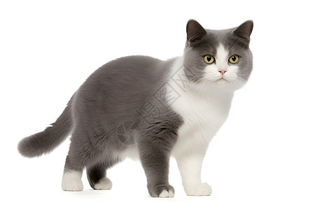 黑灰毛皮的猫咪背景图片