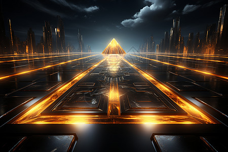 未来的金字塔型建筑图片