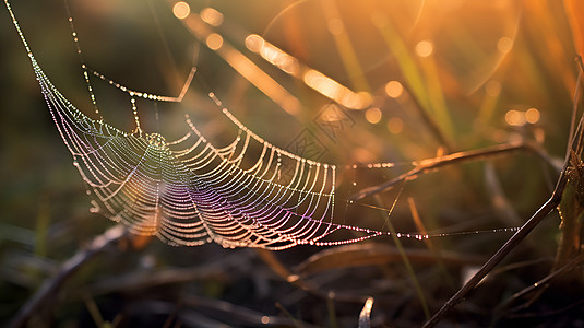 蜘蛛网中的飘渺质感图片