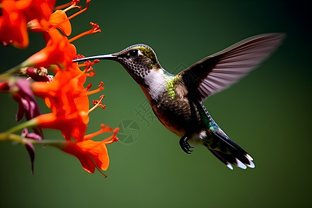 蜂鸟采集花蜜高清图片