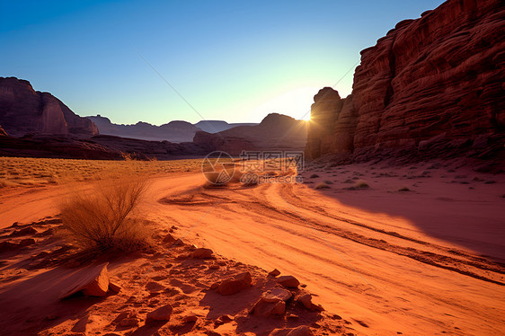 壮观的岩石沙漠景观图片
