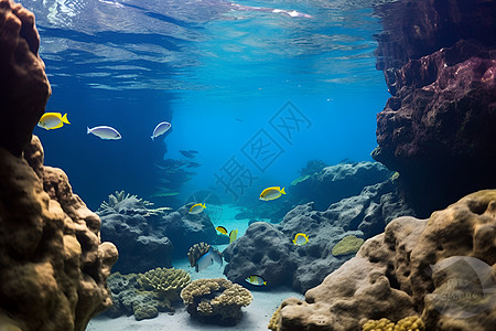 海底珊瑚幽静的海底世界背景