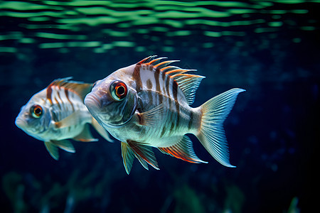 海底中游动的鱼背景图片