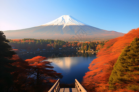 秋季户外壮观的山脉背景图片