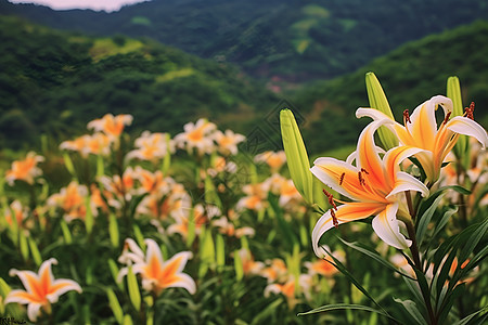 户外漂亮的百合花图片