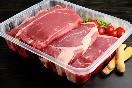 塑料容器里的猪肉图片