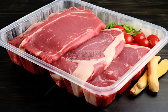 塑料容器里的猪肉图片