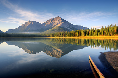 湖边小船湖边风光背景