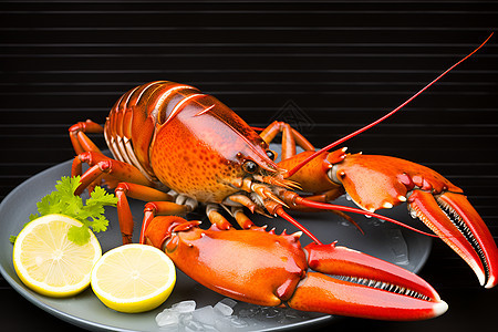 健康新鲜的龙虾背景图片
