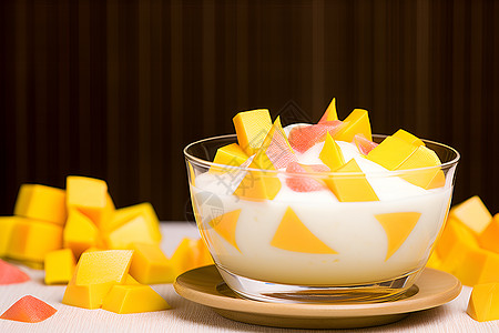 健康的芒果和牛奶背景图片