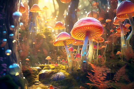 发光的植物蘑菇图片