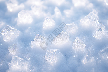 结冰的雪花雪地背景图片