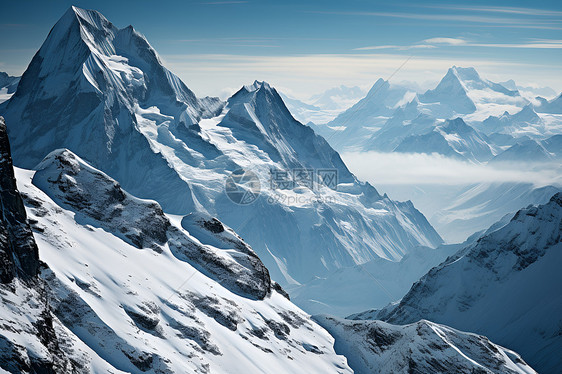 冰雪奇观的雪山景观图片