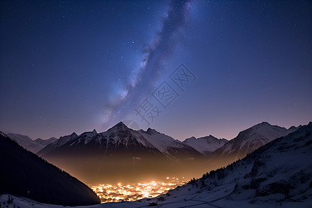 浩瀚的星空山脉图片